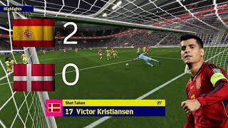 SpainDenmark  football game world cup 2026 qualifiers Europe football gaming video prediction [upl. by Thier]