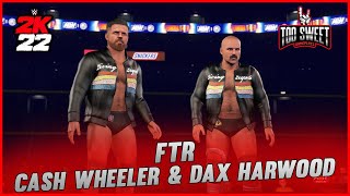 WWE 2K22 FTR Dax Harwood amp Cash Wheeler Entrance Signatures Finishers amp Victory Motion [upl. by Lampert]