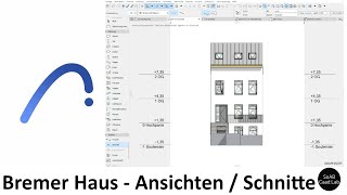 Archicad  Bremer Haus  AnsichtenSchnitte [upl. by Nnarual]