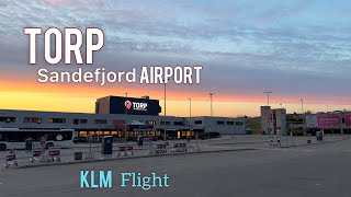 Torp Sandefjorp Airport Norway  KLM flight to Amsterdam  Strong Turbulance [upl. by Hermy]