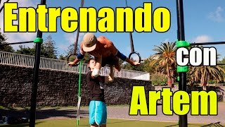 STREET WORKOUT  ENTRENANDO MALTESA E IMPOSSIBLE DIPS CON ARTEM MOROZOV [upl. by Cirdnek138]