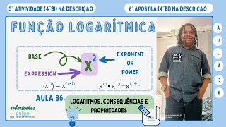 Aula 36Logaritmos consequências e propriedadesFunção Logarítmica 🧑‍🎓🦉🏆 [upl. by Beyer]