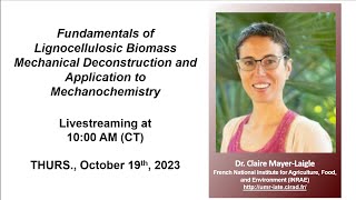 Dr Claire MayerLaigle  Lignocellulosic Biomass Mechanical Deconstruction and Mechanochemistry [upl. by Aicitel747]