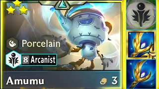 3x Archangel  Arcanist Amumu ⭐⭐⭐ is UNKILLABLE  8 Arcanist 4 Porcelain Amumu 3 Star  TFT SET 11 [upl. by Rora397]