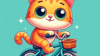 Le chaton est allé se promener à vélo  Comptines pour enfants [upl. by Ilatan]