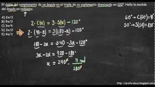 problema angulos complemento suplemento 101 [upl. by Jain]