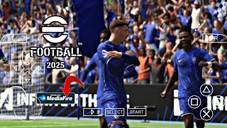 eFootball PES 2025 PPSSPP New Patch Season Update Faces New Transfer Camera PS5 4K Best Graphics [upl. by Yadnil]