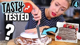 I Tried To Make The Tasty Buzzfeed CHOCOLATE CREPE CAKE Did It Work [upl. by Birk]