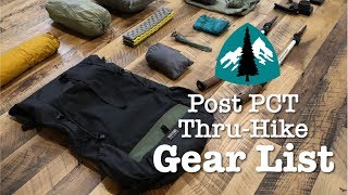 Post PCT ThruHike Gear List [upl. by Biamonte]