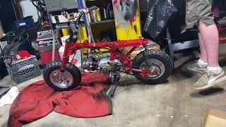 Honda Z50r restoration part 5 front shocks and wheel fenders fuel tank  First startIT LIVES [upl. by Otes662]