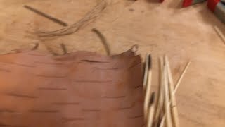 Porcupine quill work on birchbark 2 [upl. by Aremmat525]