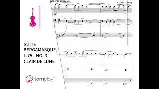 Suite bergamasque L75  No 3 Clair de Lune Moonlight for Viola [upl. by Refinej]