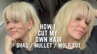 How I cut my own hair  shag layered mullet tutorial for beginners diy haircut [upl. by Tarkany22]