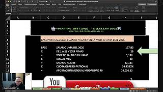 PensionArte   ✅ TABLA DE CALCULOS PARA AUMENTOS DE MODALIDAD 40 DEL 2022 AL 2030 ✅ [upl. by Anires313]