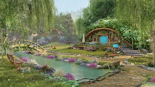 Hobbit Village Ambience 🌿🌼 Peaceful Afternoon In The Shire Relaxing Nature Sounds Occasional Rain [upl. by Rowell913]