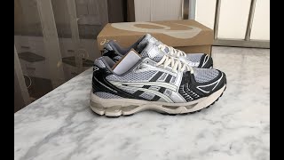 ASICS Gel Kayano 14 Black Glacier Grey Silver Review [upl. by Keryt]