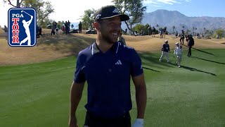 Xander Schauffeles incredible ALBATROSS at The American Express [upl. by Eyllom]