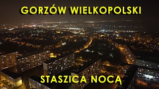 Gorzów Wielkopolski Nocą Staszica DRON [upl. by Htebizile]