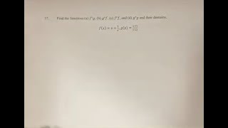 37 Find the functions a f°g b g°f c f°f and d g°g and their domains fxx1x gx [upl. by Fairman]