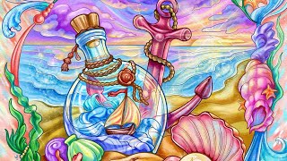 Dream Shore Collection 06 Message in a Bottle Bright Colors Paint by NumbersOnline heycolor summer [upl. by Athalla845]