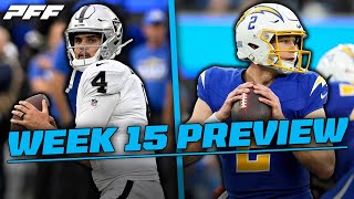 Chargers vs Raiders Week 15 Game Preview  PFF [upl. by Kinchen764]