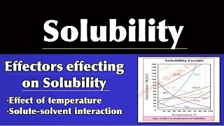 what is Solubility effectors effecting the solubility  effect of temperature on Solubility [upl. by Jenni762]