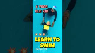 First swim success  6 year old girl learn to swim  how to learn swimming for kids swim [upl. by Klayman441]