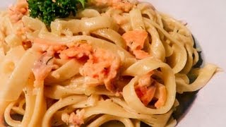 How to make a Creamy Salmon Fettuccine  Ep 53 [upl. by Madanhoj]