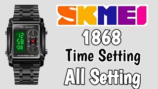 Skmei 1868 Watch Time Setting  Skmei 1868 Watch  Skmei 1868 [upl. by Brinn947]