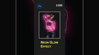 Photoshop Tutorial  Neon glow effect in 15 seconds in photoshop 2024 shorts [upl. by Ahs]