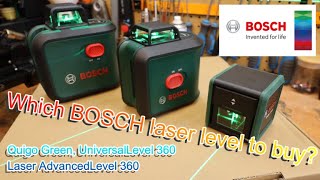 Which Bosch Laser level to buy Quigo Green UniversalLevel Advancedlevel 360 review by Benson Chik [upl. by Lipps]