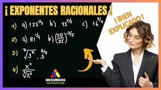 Exponentes Racionales con ejemplos resueltos [upl. by Nyleahcim261]