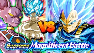 SEZA BEERUS amp SSB TREEKU VS SSBE VEGETA SUPREME MAGNIFICENT BATTLE NO ITEMS DBZ Dokkan Battle [upl. by Eimmak970]