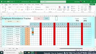 Employee Attendance Tracker Sheet in Excel [upl. by Ahsimal188]