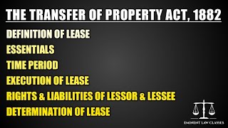 What is lease under Transfer of Property Act  How lease is determined  section 105 to 117 [upl. by Ruperto]