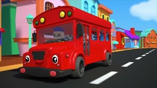 the wheels on the bus go round and round  nursery rhymes  bus song  kids rhymes [upl. by Gavrielle]