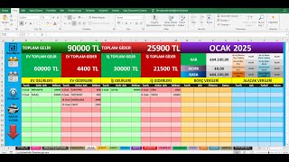 Excel Gelir Gider ve Borç Alacak Takibi Programı Ücretsiz Nasıl Kullanılır [upl. by Nhar]