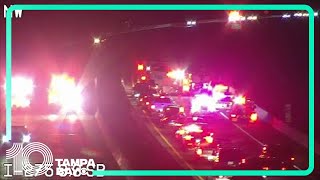 Northbound lanes on Sunshine Skyway Bridge closed after crash [upl. by Anialed]