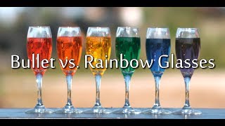 Bullet vs Rainbow Water Glasses in Super Slow Motion [upl. by Yenmor371]