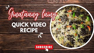 QUICK VIDEO RECIPE GINATAANG LAING ginataanglaing quickrecipe cookwithshiella [upl. by Lowrie]