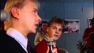 Matti Nykänen ja Toni Nieminen haastattelussa Olympialaiset 1992 [upl. by Attezi536]