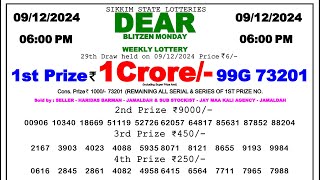 Sikkim Lottery Sambad 6pm 91224 Dear Lottery Result Pdf Fax [upl. by Eryt659]