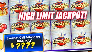 MASSIVE JACKPOT ON QUICK HIT PLATINUM PROGRESSIVE HIGH LIMIT SLOT MACHINE [upl. by Katerina579]