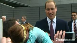 Child snubs Prince Williams kiss during Glasgow visit [upl. by Dorthea927]