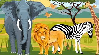 Les animaux de la savane animals of the savanna [upl. by Ynatsyd]