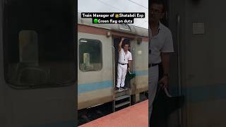 Train Manager of 12041 👑Shatabdi Expwith 🟢green flag on Duty [upl. by Nosremaj454]