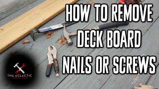 How to Remove Difficult to See or Painted Over Deck Board Nails or Screws [upl. by Orelia]