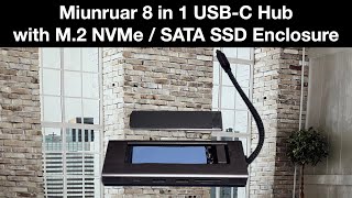 Exceptionally versatile Miunruar 8 in 1 USBC Hub with M2 NVMeSATA enclosure all in one device [upl. by Elleron401]