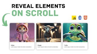 Reveal Elements on Page Scroll with Animation using HTML CSS Javascript [upl. by Meta]