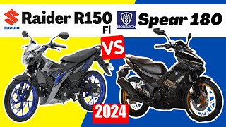 Suzuki Raider R150 Fi vs Monarch Spear 180  Side by Side Comparison  Specs amp Price  2024 [upl. by Ennail346]